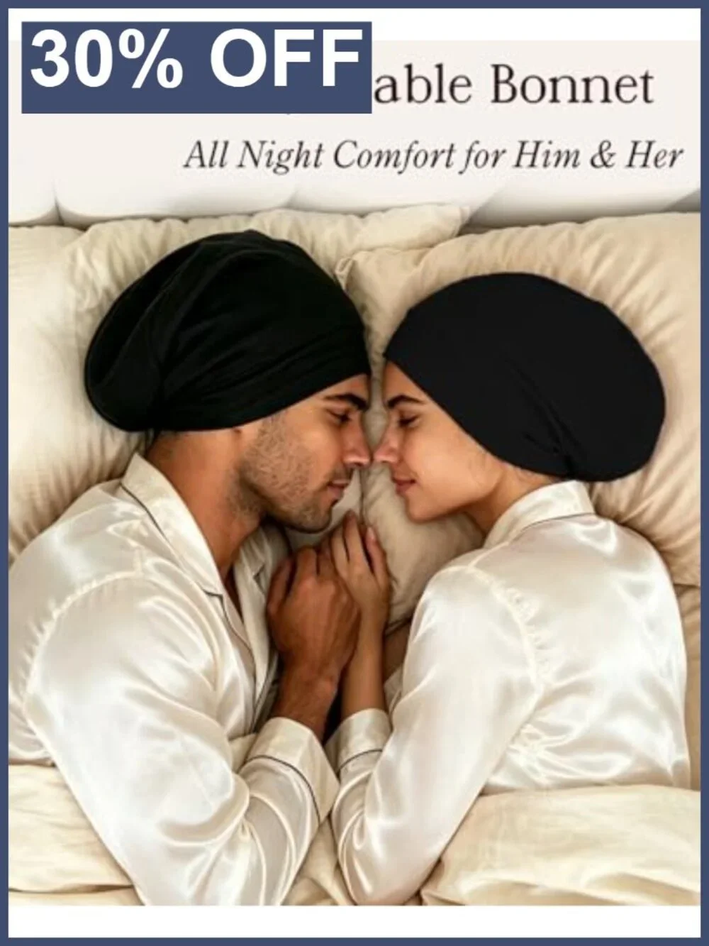 Adjustable Satin Silk Hair Bonnet Sleeping Cap Modal Lined